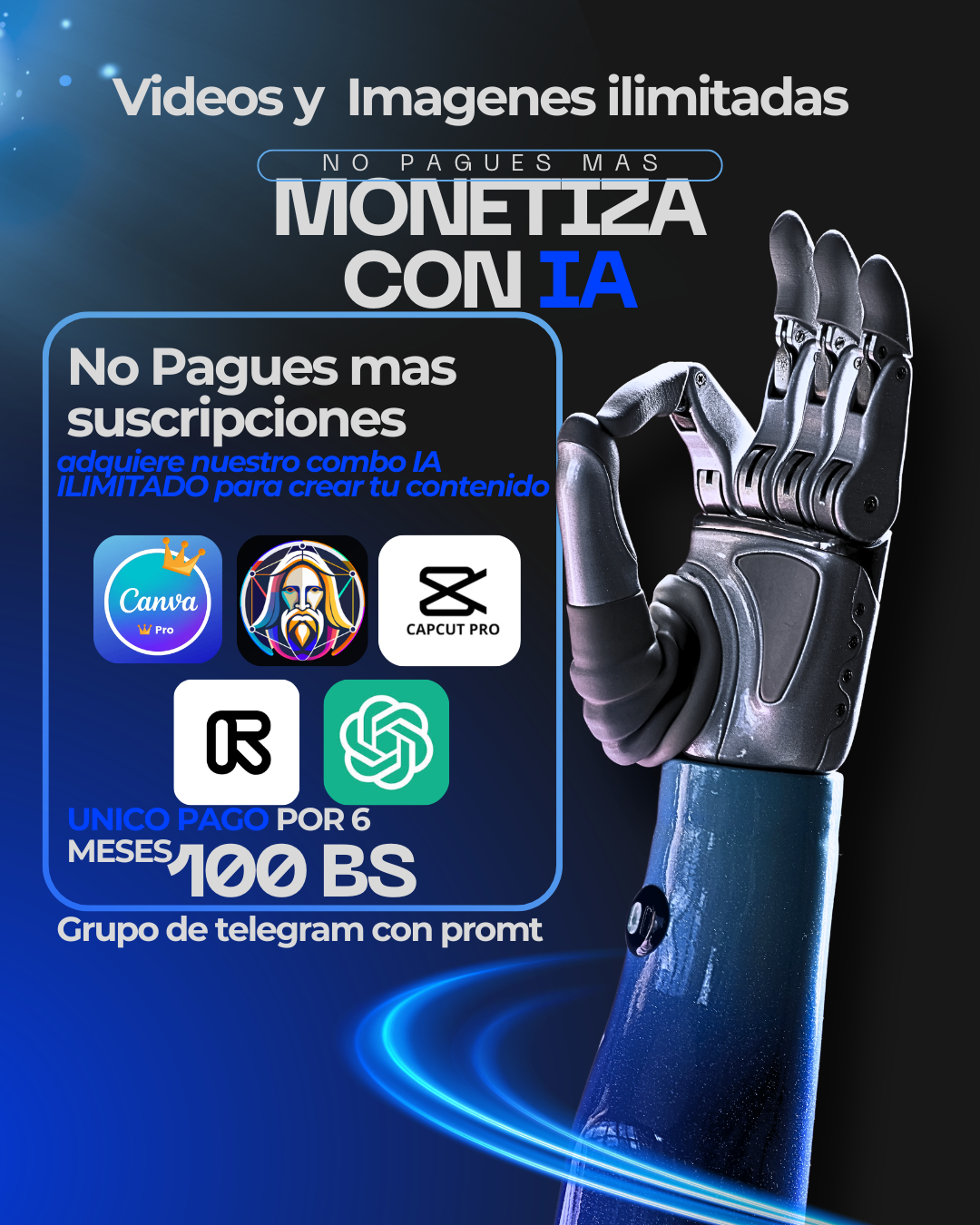Vídeos y imágenes ilimitadas🍀🚀Combo IA🚀 para creadores de contenido y monetizar YouTube