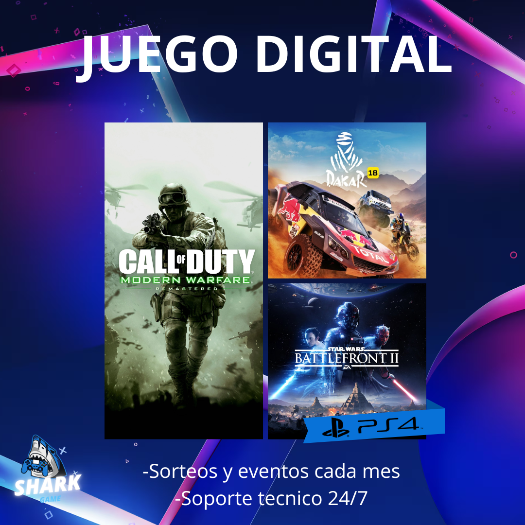 Star Wars Battlefront II + Dakar 18 + Call of duty Modern Warfare 1 remasted