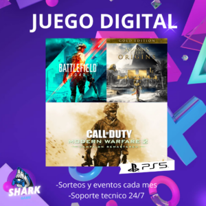 Assassins Creed Origenes Gold Edición + Battlefield 2042 + Call of duty Modern Warfare ll campaña remasted