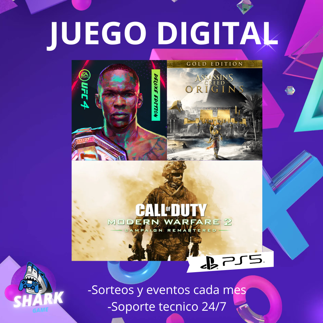 UFC 4 Deluxe Assassins Creed Origenes Gold Edición + Call of duty Modern Warfare ll campaña remasted