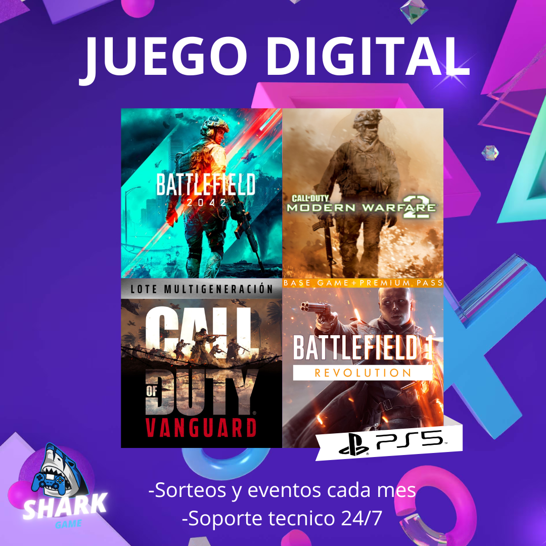 Battlefield 2042 + Battlefield 1 + COD Vanguard + COD MW2 Campaña Remasted