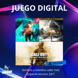 Assassins Creed Origenes Gold Edición + Battlefield 2042 + Call of duty Modern Warfare ll campaña remasted