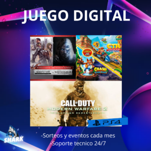 Crash Team Racing Nitro-Fueled + Sane Trilogy + Shadow of War DEFINITIVA + Mordor GOTY + COD Modern Warfare 2 Campaña Remasted