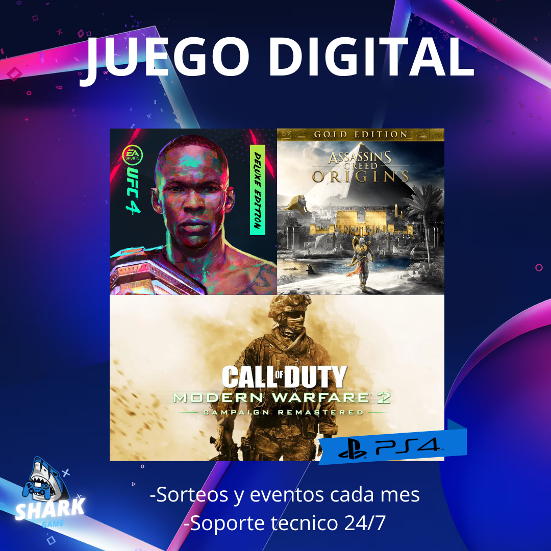 UFC 4 Deluxe Assassins Creed Origenes Gold Edición + Call of duty Modern Warfare ll campaña remasted