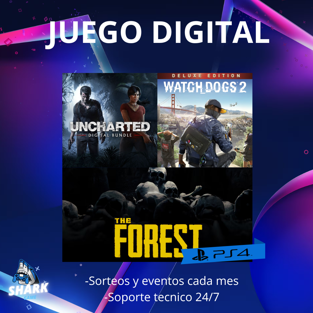 UNCHARTED 4 The Lost Legacy + Watch Dogs 2 Deluxe + The Forest
