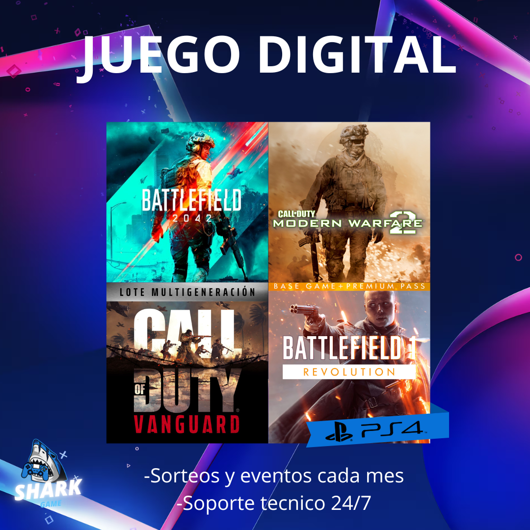 Battlefield 2042 + Battlefield 1 + COD Vanguard + COD MW2 Campaña Remasted
